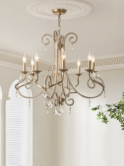 Candle Crystal Chandelier with Sparkling Accents