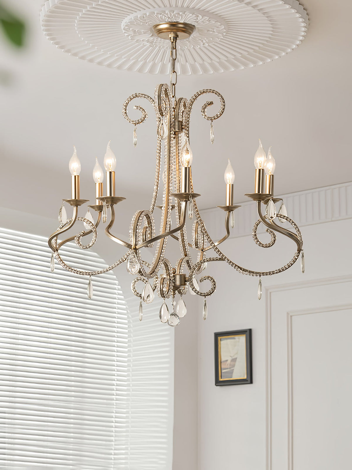 Candle Crystal Chandelier with Sparkling Accents