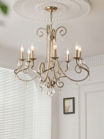 Candle Crystal Chandelier with Sparkling Accents