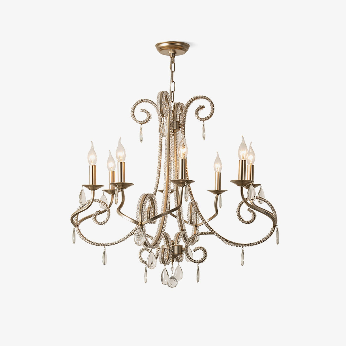Candle Crystal Chandelier with Sparkling Accents — front view