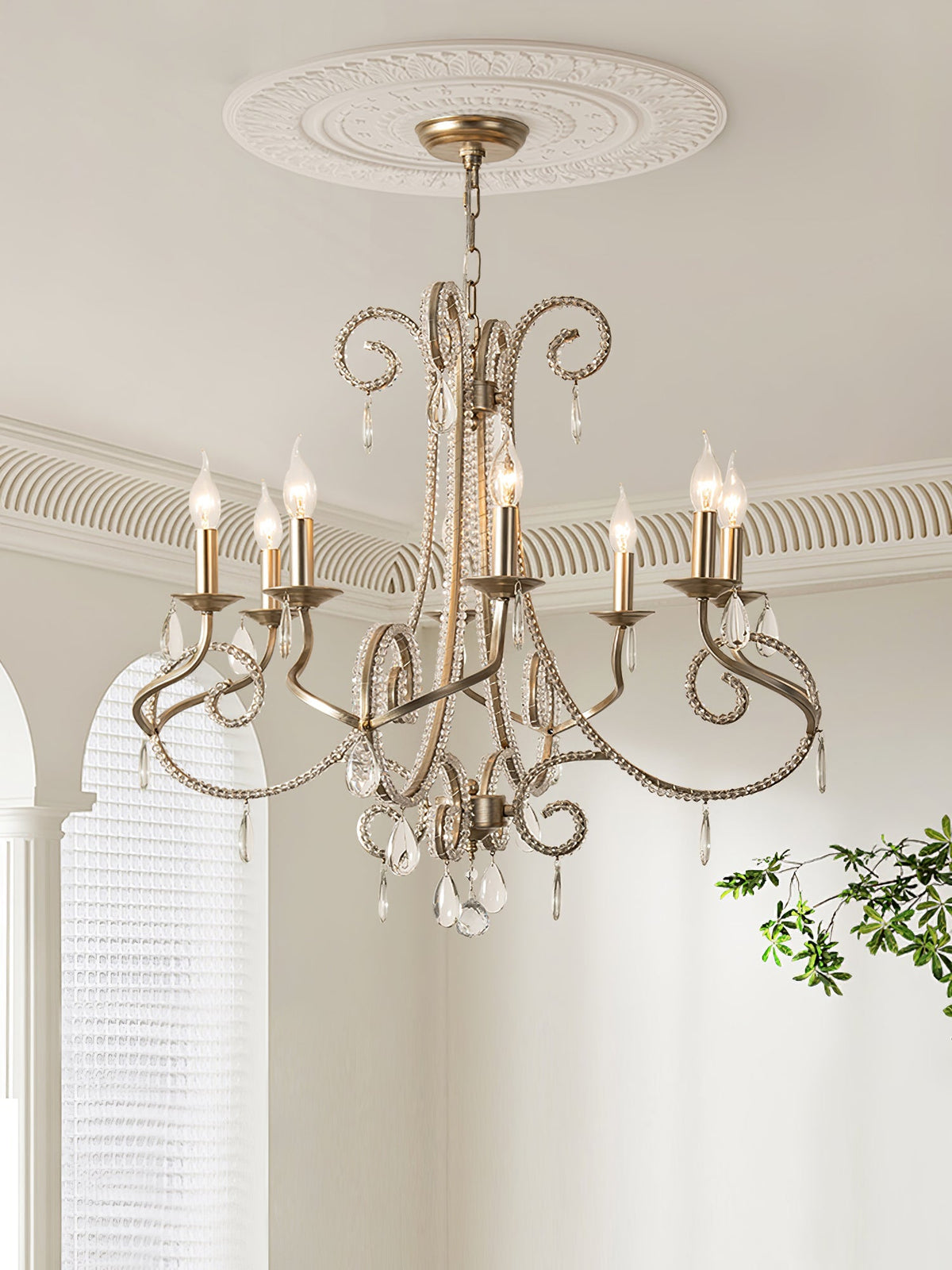 Candle Crystal Chandelier with Sparkling Accents — lifestyle view