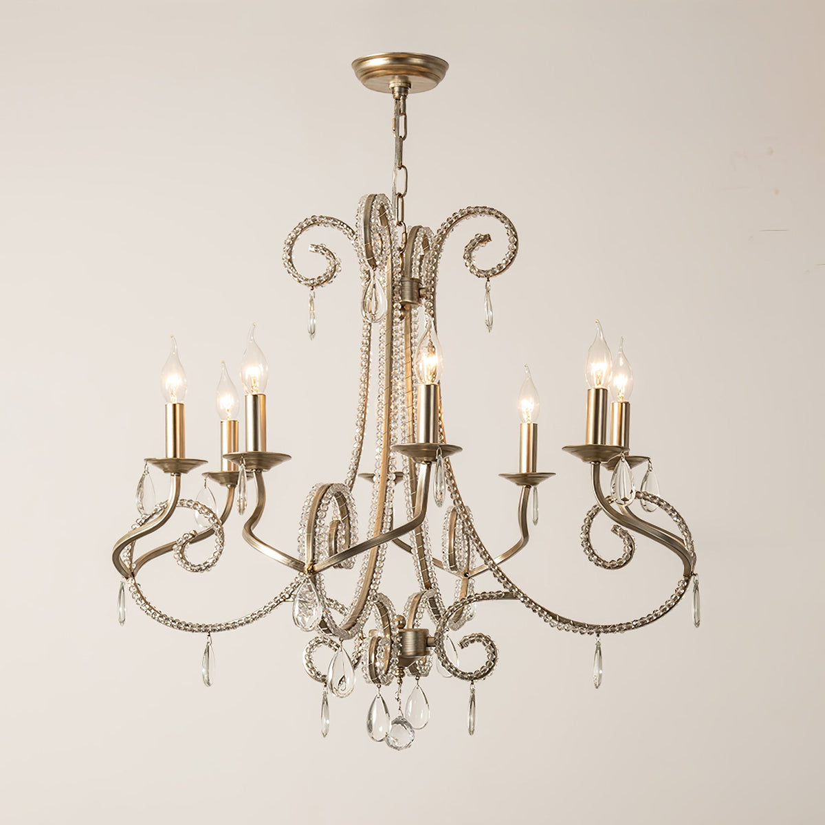 Candle Crystal Chandelier with Sparkling Accents