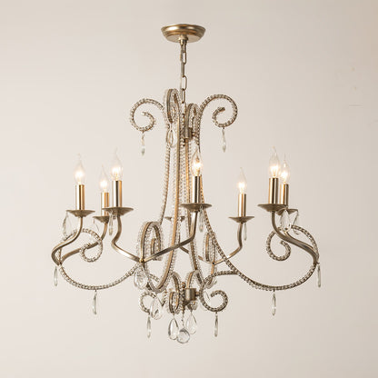 Candle Crystal Chandelier with Sparkling Accents