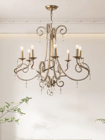Candle Crystal Chandelier with Sparkling Accents