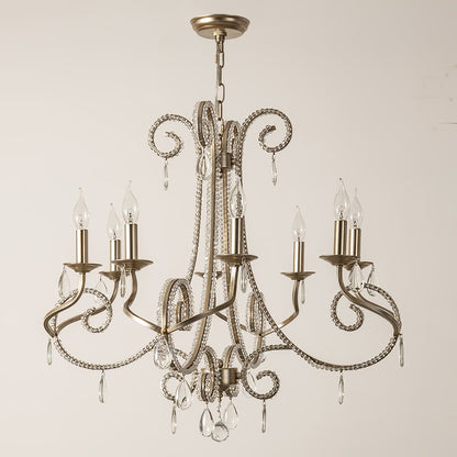 Candle Crystal Chandelier with Sparkling Accents — front view