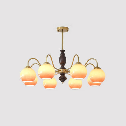 Caramel Orb Chandelier with Adjustable Height