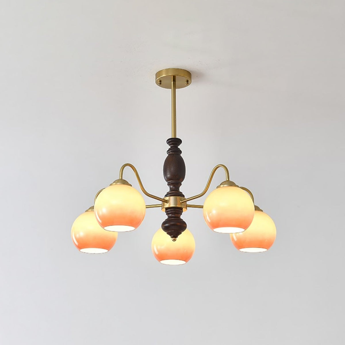 Caramel Orb Chandelier with Adjustable Height — side view