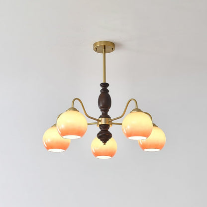 Caramel Orb Chandelier with Adjustable Height — side view
