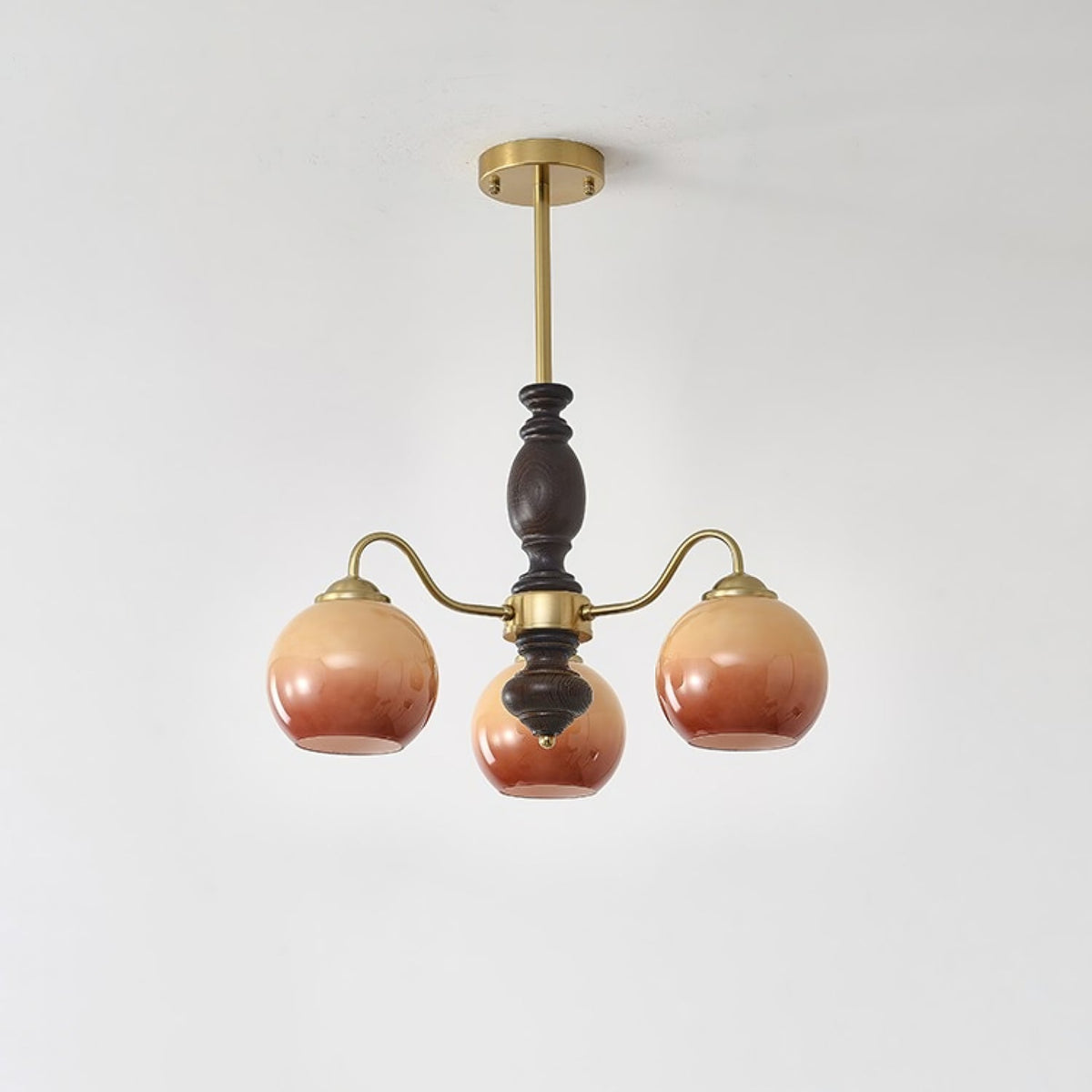 Caramel Orb Chandelier with Adjustable Height