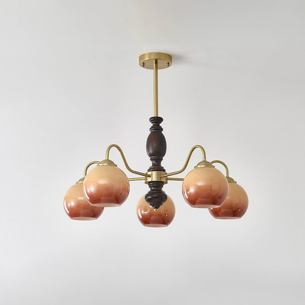 Caramel Orb Chandelier with Adjustable Height