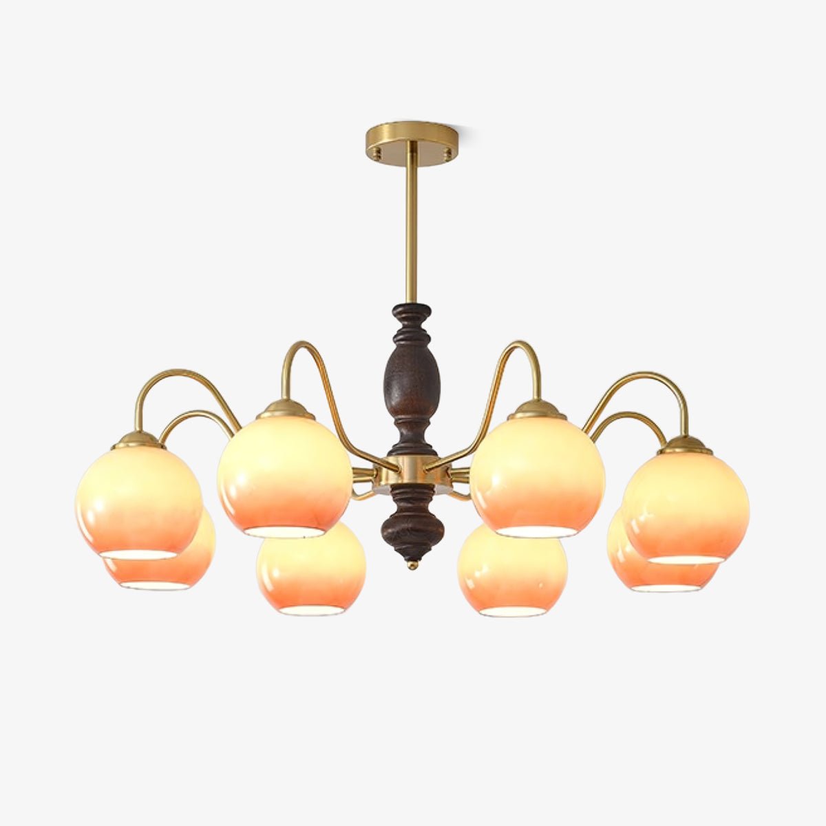 Caramel Orb Chandelier with Adjustable Height — lifestyle view