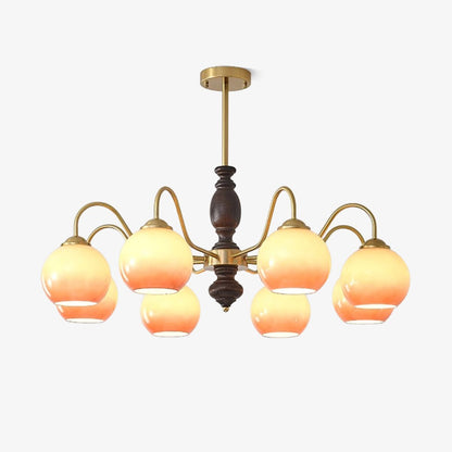 Caramel Orb Chandelier with Adjustable Height — lifestyle view