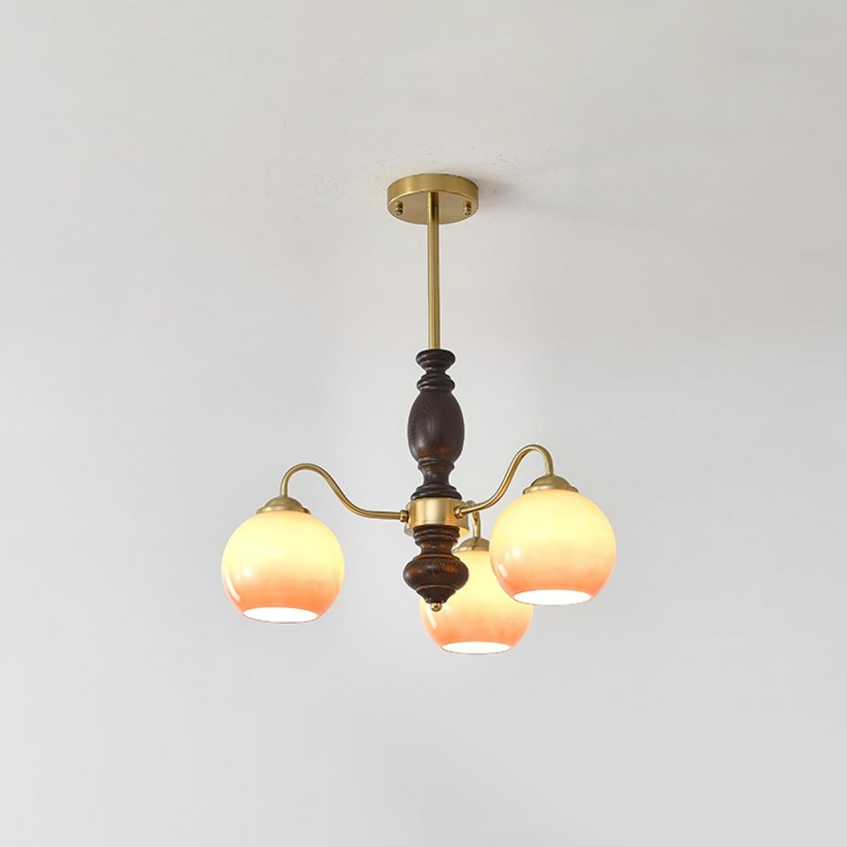 Caramel Orb Chandelier with Adjustable Height — front view