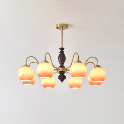 Caramel Orb Chandelier with Adjustable Height — alternate angle