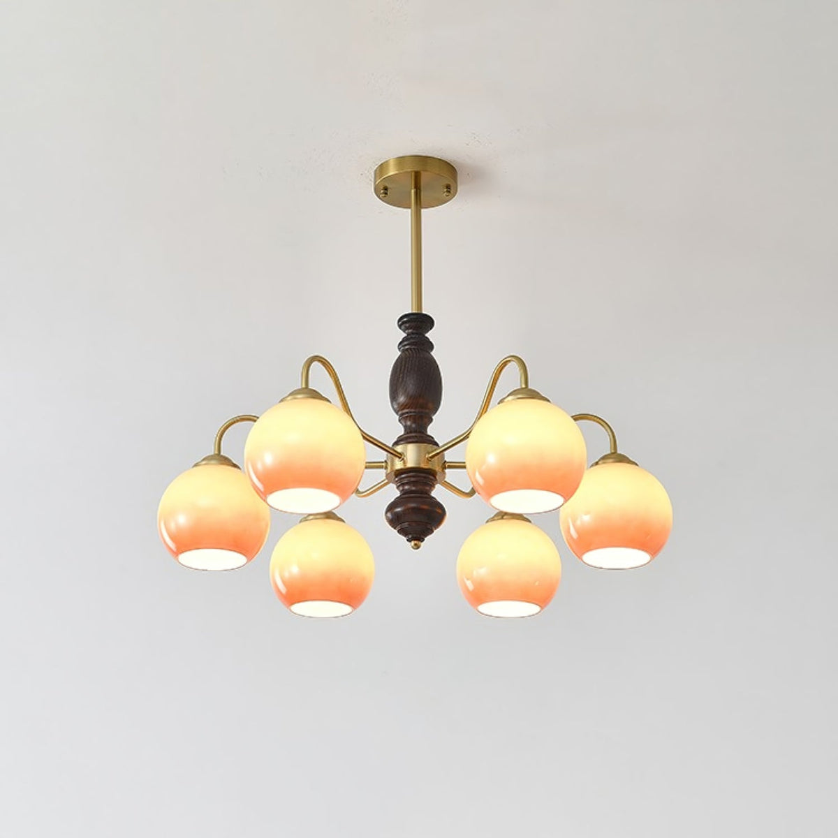 Caramel Orb Chandelier with Adjustable Height — detail view