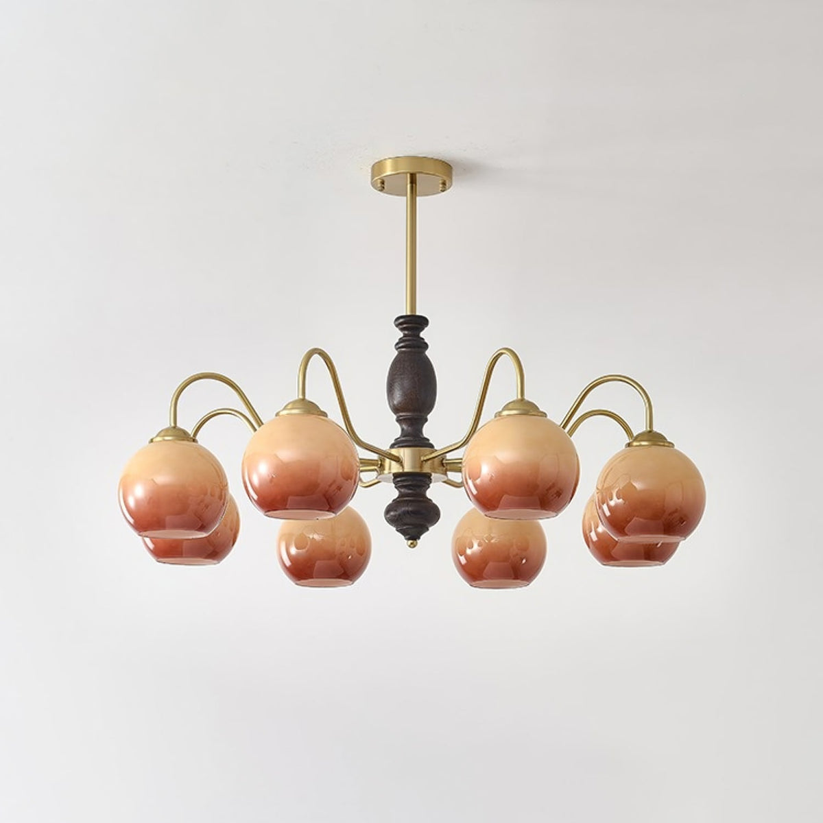 Caramel Orb Chandelier with Adjustable Height