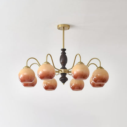 Caramel Orb Chandelier with Adjustable Height
