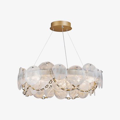 Chandelier with Crystal Accents, Color-Changing Light — front view