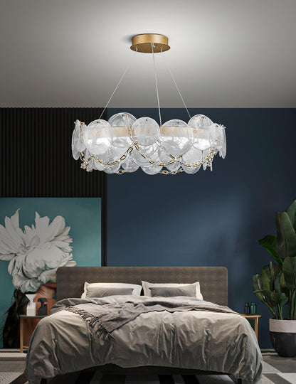 Chandelier with Crystal Accents, Color-Changing Light