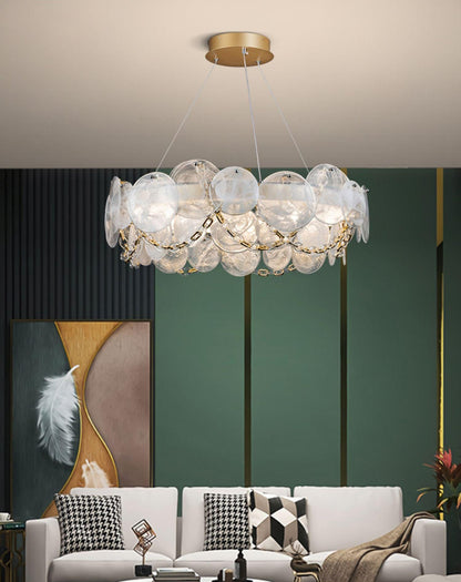Chandelier with Crystal Accents, Color-Changing Light