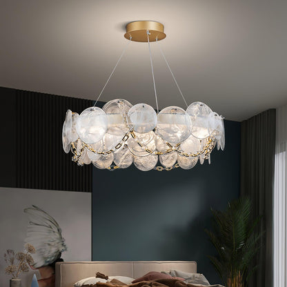 Chandelier with Crystal Accents, Color-Changing Light — detail view