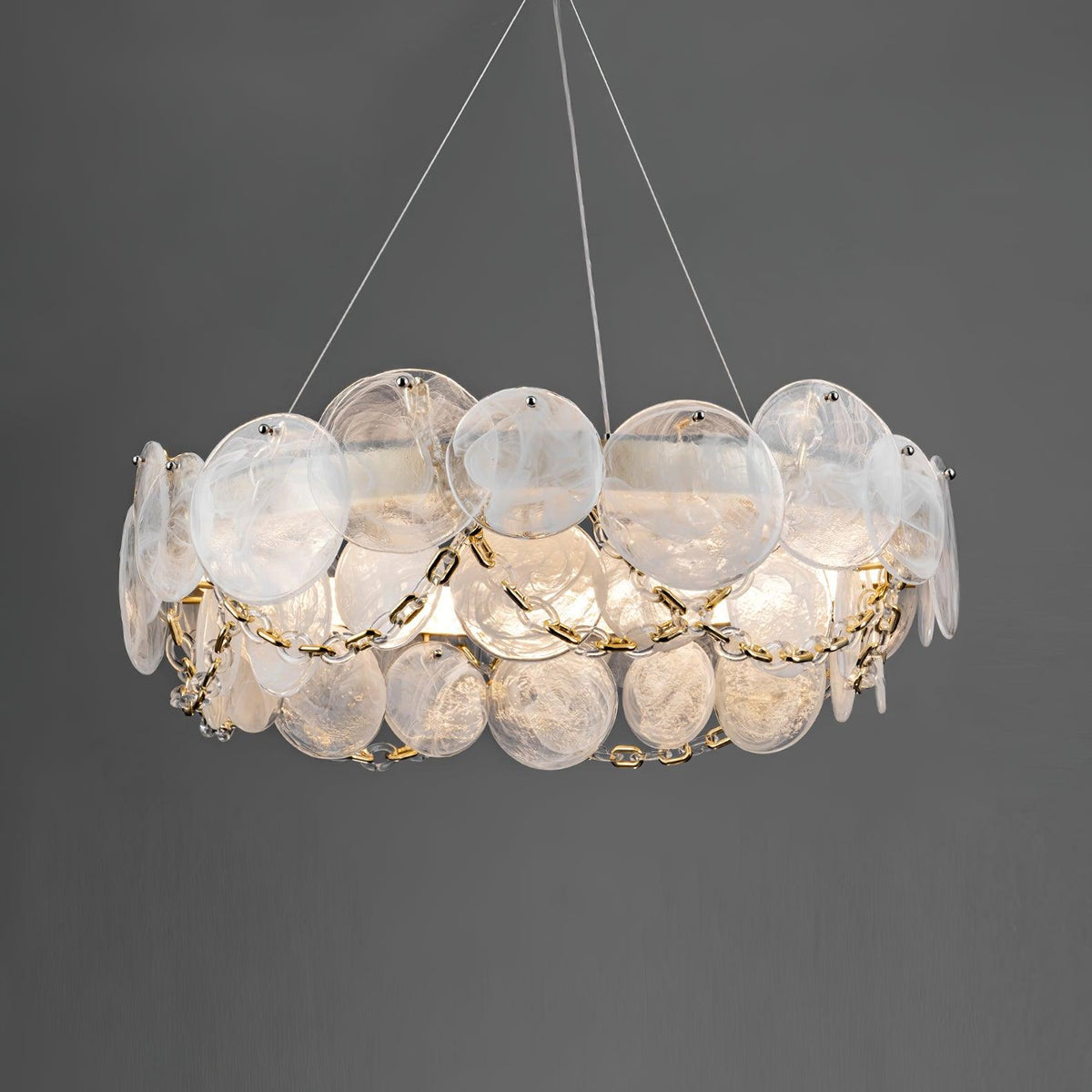 Chandelier with Crystal Accents, Color-Changing Light