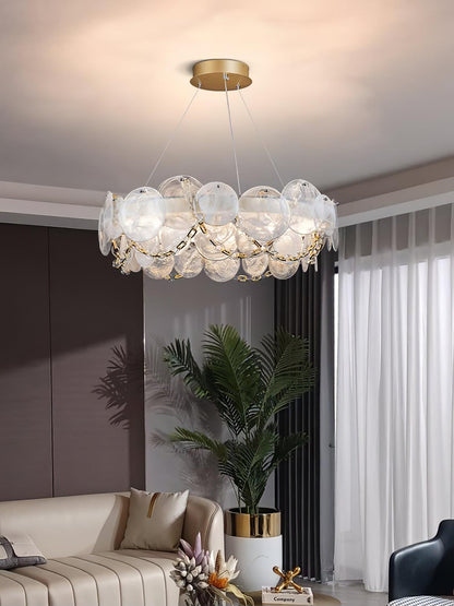 Chandelier with Crystal Accents, Color-Changing Light