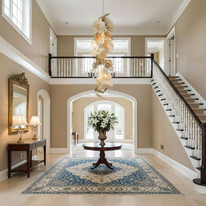 Cattail Leaf Chandelier with Adjustable Height