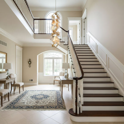 Cattail Leaf Chandelier with Adjustable Height — lifestyle view