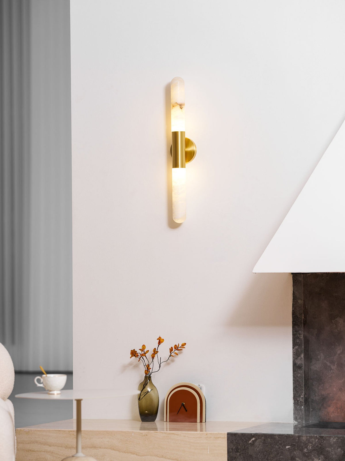 Alabaster Wall Light, Energy Efficient LED
