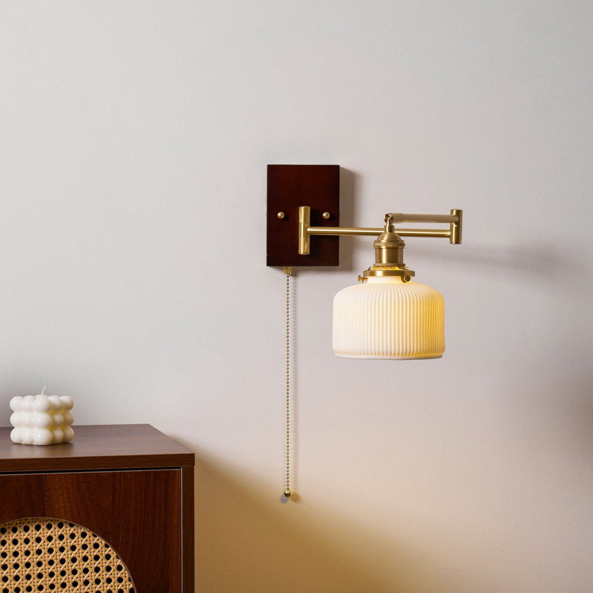 Ceramic Geometric Wall Lamp with Adjustable Brightness