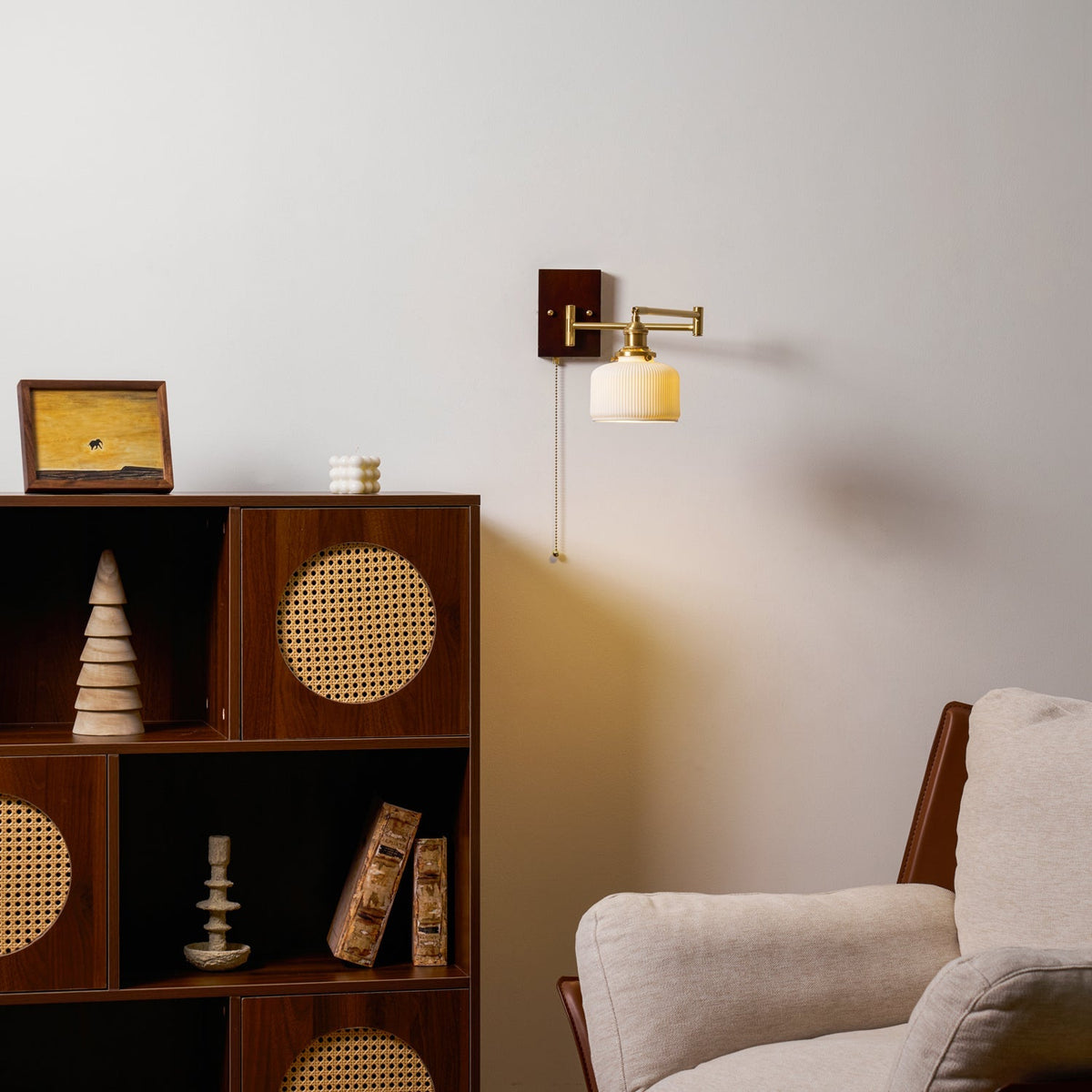 Ceramic Geometric Wall Lamp with Adjustable Brightness