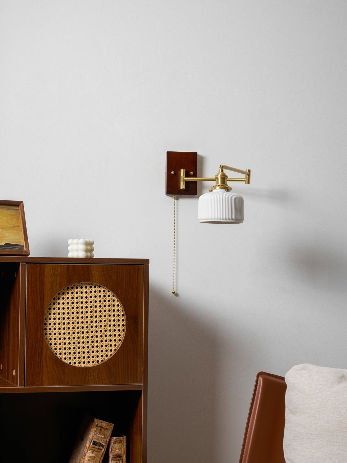 Ceramic Geometric Wall Lamp with Adjustable Brightness