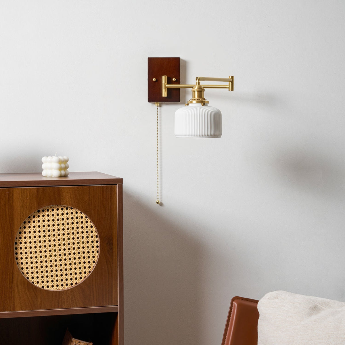 Ceramic Geometric Wall Lamp with Adjustable Brightness