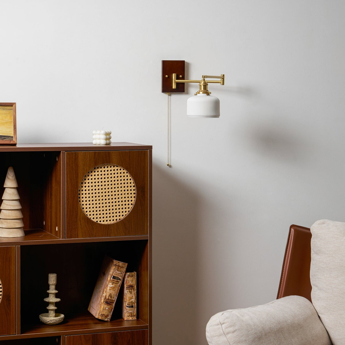 Ceramic Geometric Wall Lamp with Adjustable Brightness