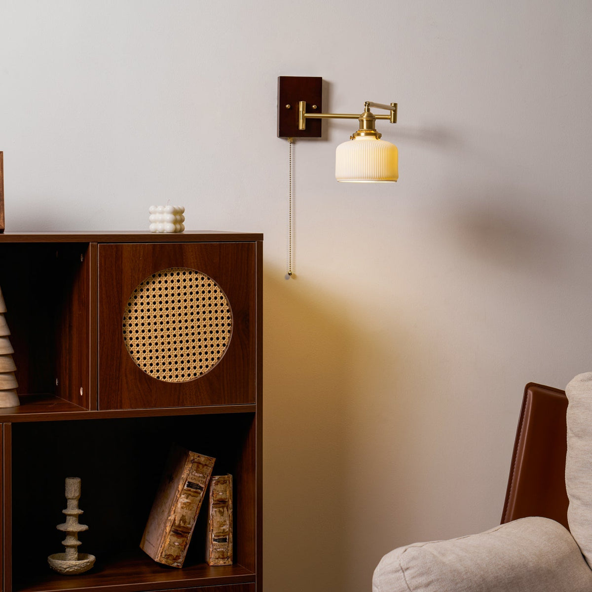 Ceramic Geometric Wall Lamp with Adjustable Brightness