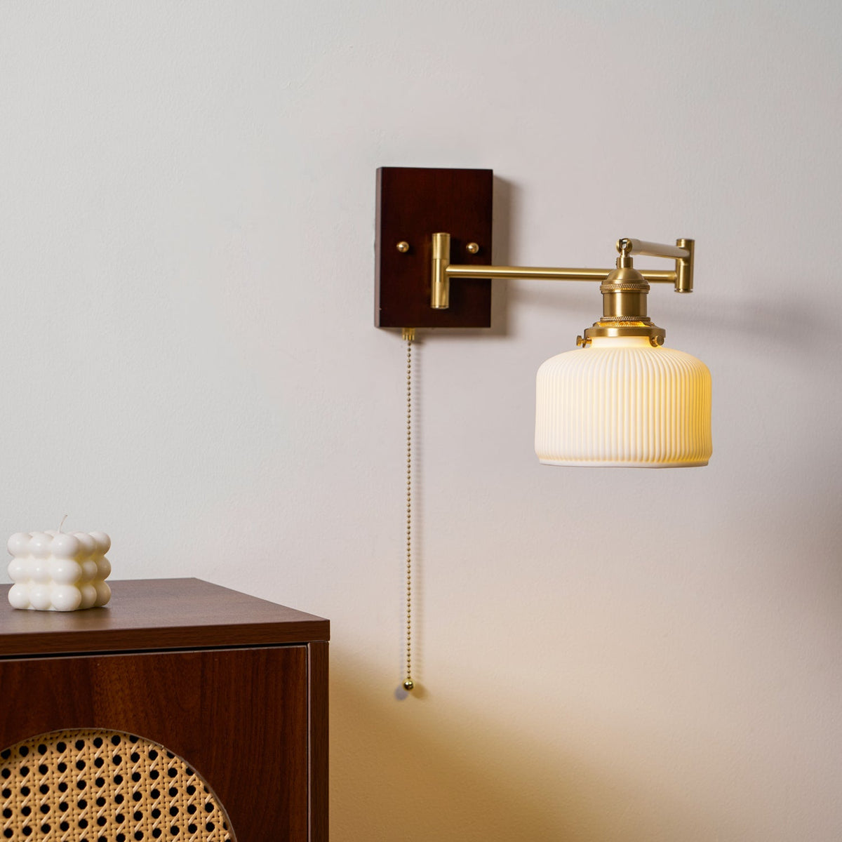 Ceramic Geometric Wall Lamp with Adjustable Brightness