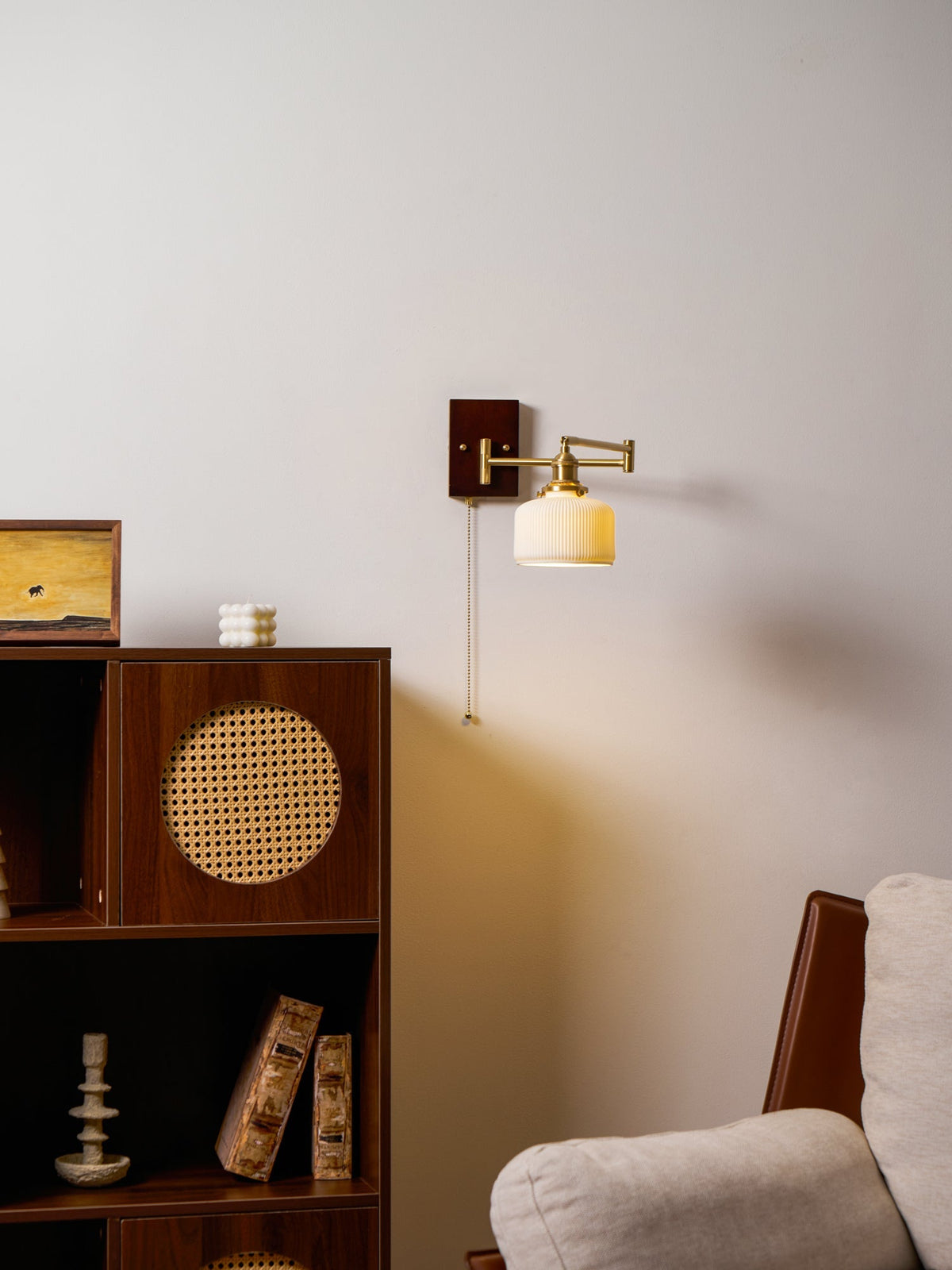 Ceramic Geometric Wall Lamp with Adjustable Brightness