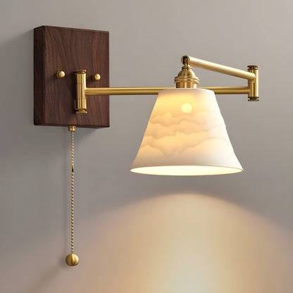 Ceramic Geometric Wall Lamp with Adjustable Brightness