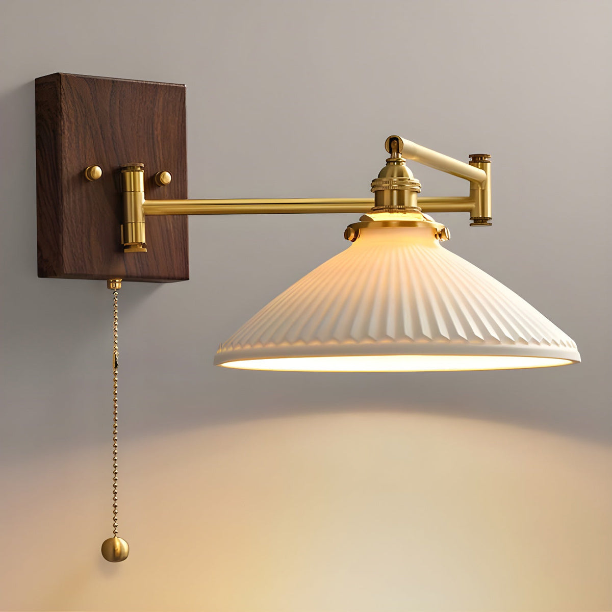 Ceramic Geometric Wall Lamp with Adjustable Brightness