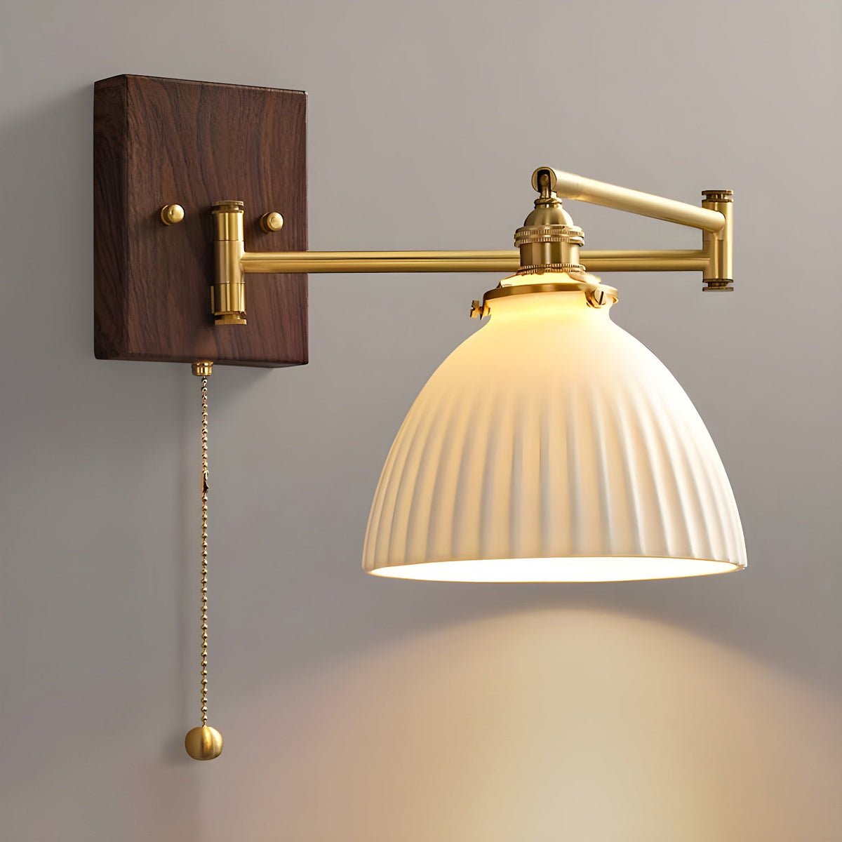 Ceramic Geometric Wall Lamp with Adjustable Brightness