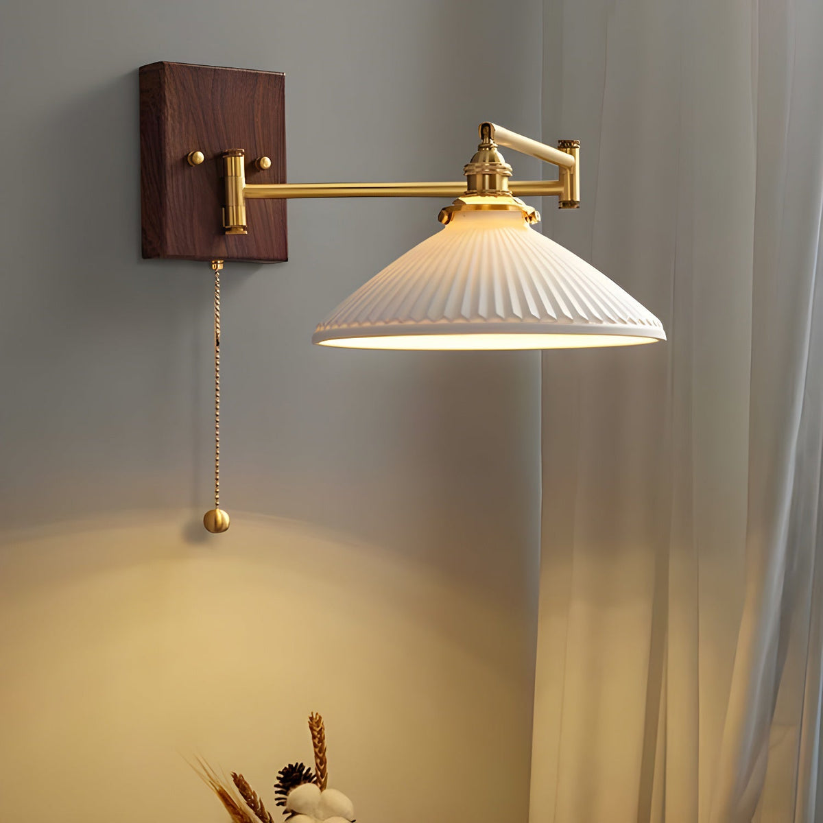 Ceramic Geometric Wall Lamp with Adjustable Brightness