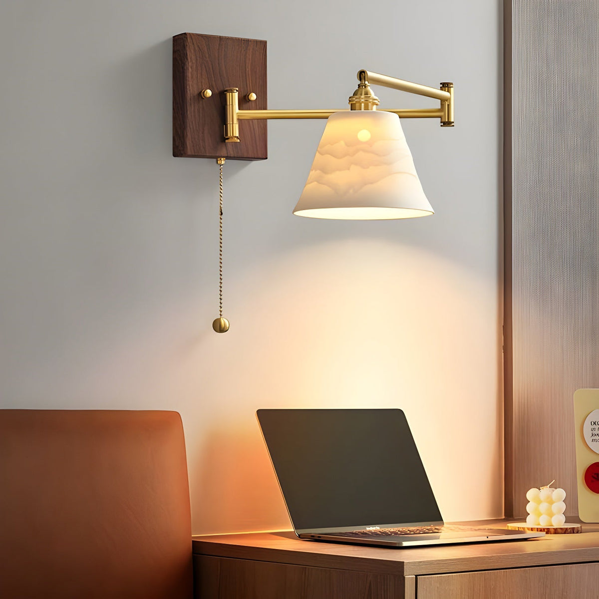 Ceramic Geometric Wall Lamp with Adjustable Brightness
