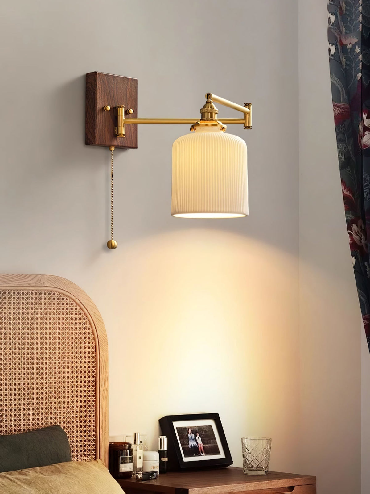 Ceramic Geometric Wall Lamp with Adjustable Brightness
