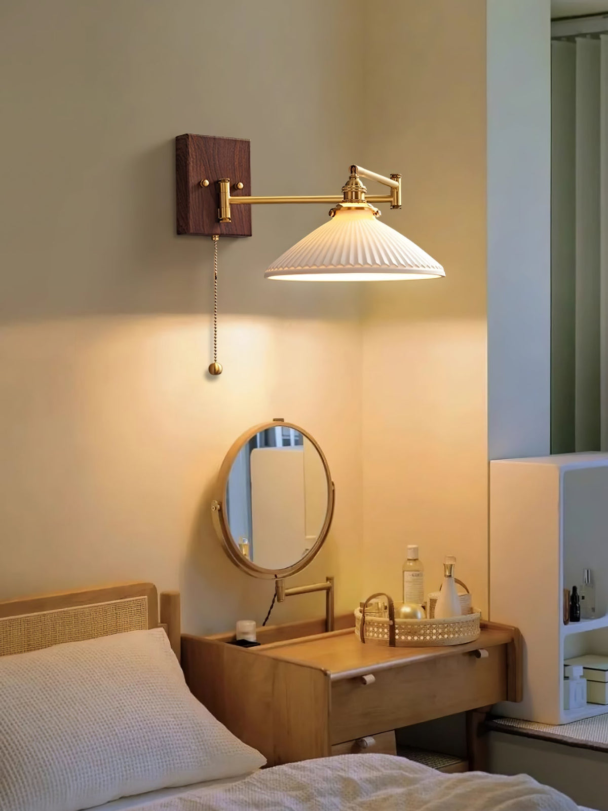 Ceramic Geometric Wall Lamp with Adjustable Brightness