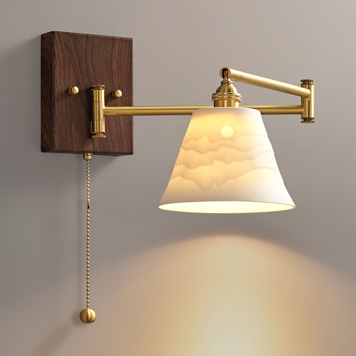 Ceramic Geometric Wall Lamp with Adjustable Brightness — alternate angle
