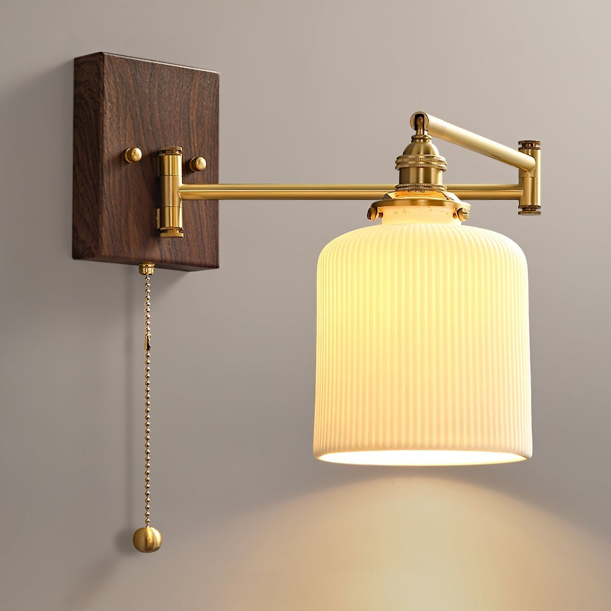 Ceramic Geometric Wall Lamp with Adjustable Brightness — side view