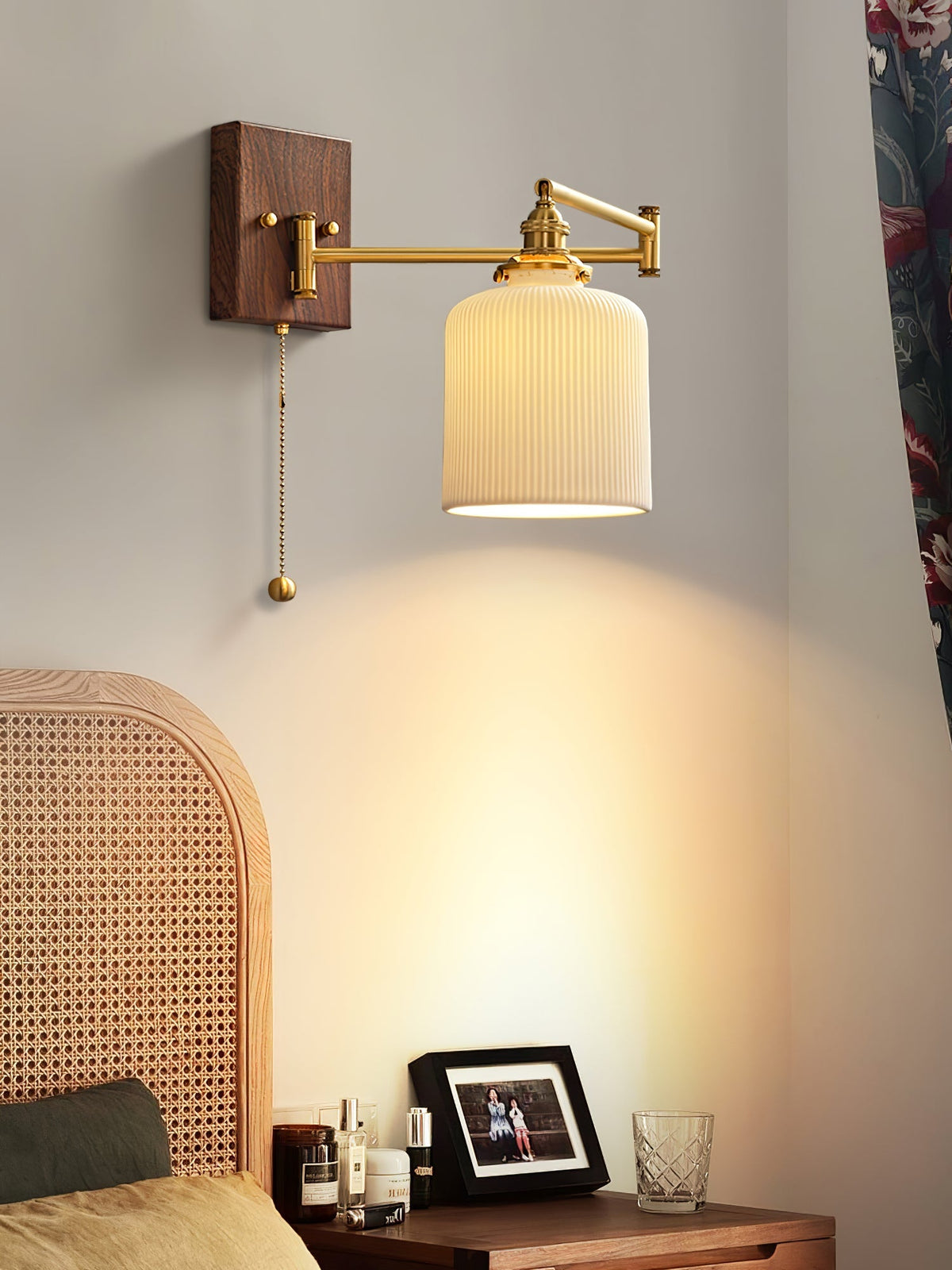 Ceramic Geometric Wall Lamp with Adjustable Brightness
