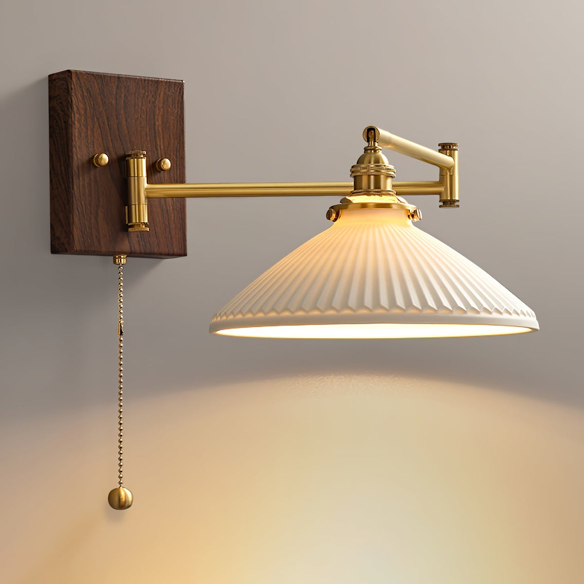 Ceramic Geometric Wall Lamp with Adjustable Brightness — lifestyle view