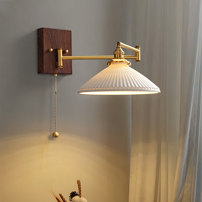 Ceramic Geometric Wall Lamp with Adjustable Brightness